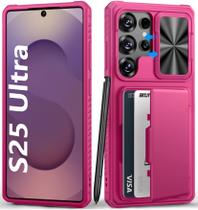 Capa Wallet BXYJY Rosa Pink para Samsung Galaxy S25 Ultra