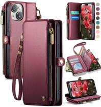 Capa Wallet Defencase para iPhone 13 - Vermelho Vinho Capa Wallet Defencase para iPhone 13 - Vermelho Vinho