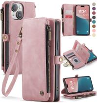 Capa Wallet Defencase para iPhone 15 - Rosa