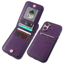 Capa Wallet KIHUWEY compatível com iPhone 16 6,1" roxa