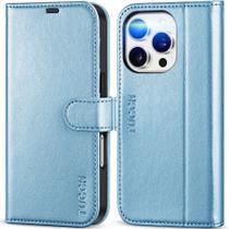 Capa Wallet TUCCH para iPhone 16 Pro (6,3") - 4 Compartimentos para Cartões - Azul