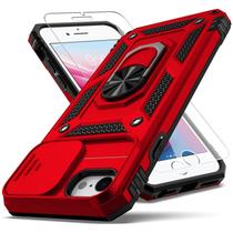 Capa YZOK para iPhone SE 8 de 4,7" à prova de choque com suporte vermelho