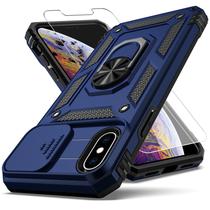 Capa YZOK para iPhone X com capa de câmera deslizante e suporte azul Capa YZOK para iPhone X com capa de câmera deslizante e suporte azul