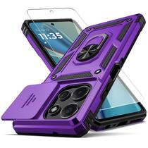 Capa YZOK para Moto G Power 5G 2025 Roxa Antichoque com Suporte Giratório Capa YZOK para Moto G Power 5G 2025 Roxa Antichoque com Suporte Giratório