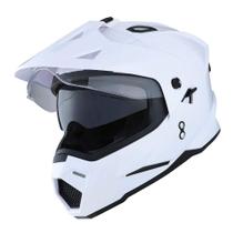 Capacete 1Storm Dual Sport Motorcycle Branco Brilhante Tamanho XL