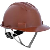 Capacete aba frontal, marrrom, com jugular e suspensão com catraca, VONDER PLUS Capacete aba frontal, marrrom, com jugular e suspensão com catraca, VONDER PLUS