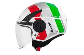 Capacete Aberto Axxis Metro Cool Verde e Vermelho Brilhante Masculino e Feminino