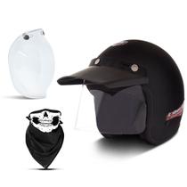 Capacete Aberto Compact + Viseira Bubble e Bandana