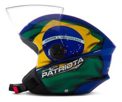 Capacete Aberto De Moto Feminino E Masculino New Liberty Three Azul Patriota Brasil Pro Tork Tamanho 56 58 60