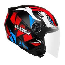 Capacete Aberto Ebf Spark Jet Dragon Vermelho Masculino e Feminino Moto Motoqueiro Motociclista