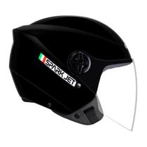 Capacete Aberto Ebf Spark Jet Solid Preto Brilhante Moto Capacete Aberto Ebf Spark Jet Solid Preto Brilhante Moto