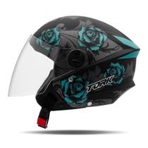 Capacete Aberto Feminino Pro Tork New Three Flowers Fosco Capacete Aberto Feminino Pro Tork New Three Flowers Fosco