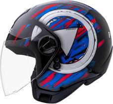 Capacete Aberto Freeway M Play Preto Azul Brilhante ~ Peels Capacete Aberto Freeway M Play Preto Azul Brilhante ~ Peels
