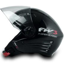 Capacete Aberto FW3 X Open Classic Com viseria Cristal Capacete Aberto FW3 X Open Classic Com viseria Cristal