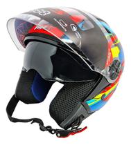 Capacete Aberto Fw3 X Open Fox Com Óculos Interno Cores Capacete Aberto Fw3 X Open Fox Com Óculos Interno Cores