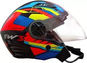 Capacete Aberto Fw3 X Open Fox Laranja C/ Óculos Interno Capacete Aberto Fw3 X Open Fox Laranja C/ Óculos Interno
