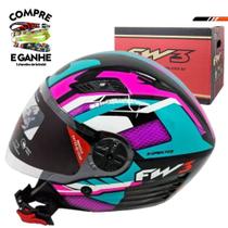 Capacete Aberto Fw3 X Open Fox Tiffany Azul Capacete Aberto Fw3 X Open Fox Tiffany Azul
