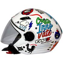 Capacete Aberto Fw3 X Open Stickers Branco