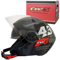 Capacete Aberto Fw3 X Open Up 43 Grafite