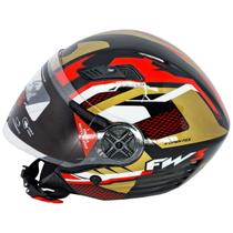 Capacete Aberto Fw3 X Open UP Dourado Oculos Interno Tam 58