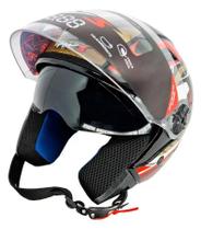 Capacete Aberto FW3 X Open UP Fox Com óculos escuro Interno