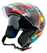 Capacete Aberto FW3 X Open UP Fox Com óculos escuro Interno Capacete Aberto FW3 X Open UP Fox Com óculos escuro Interno