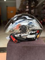 Capacete Aberto Fw3 X Open Up Fox Preto B/grafite Capacete Aberto Fw3 X Open Up Fox Preto B/grafite