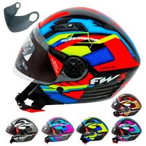 Capacete Aberto Fw3 X Open Up Fox Várias Cores Tamanhos 56 58 60 Viseira Cristal + Viseira Fumê Capacete Aberto Fw3 X Open Up Fox Várias Cores Tamanhos 56 58 60 Viseira Cristal + Viseira Fumê