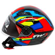 Capacete Aberto Fw3 X Open UP Laranja Oculos Interno Tam 60