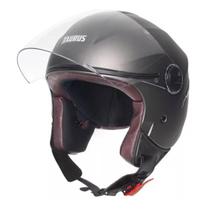 Capacete Aberto Joy23 Cinza Couro