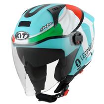 Capacete Aberto KYT D-City Dennis Leopard Italia Azul Moto