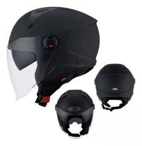 Capacete Aberto Kyt D-city Plain Matt Black Preto Fosco