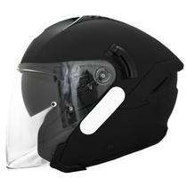 Capacete Aberto KYT Nf-J Plain Preto Fosco Oculos Moto