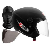 Capacete Aberto Moto Original New Liberty Three 3 + Viseira Fumê Com Balaclava PRO TORK