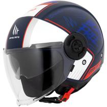 Capacete Aberto Mt Viale Sv pint C7 Azul Fosco -Óculos Solar Capacete Aberto Mt Viale Sv pint C7 Azul Fosco -Óculos Solar
