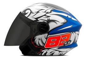 Capacete Aberto New Liberty 3 Gp 88 Azul Com Viseira Fumê Capacete Aberto New Liberty 3 Gp 88 Azul Com Viseira Fumê