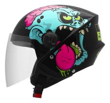 Capacete Aberto New Liberty Three Zombie Viseira Cristal Capacete Aberto New Liberty Three Zombie Viseira Cristal