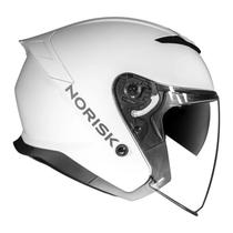Capacete aberto norisk city monocolor branco brilho com oculos solar interno masculino feminino