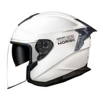 Capacete Aberto Norisk Downtown Branco Brilho Spoiler Moto