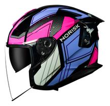 Capacete Aberto Norisk Downtown Provenza Rosa Moto