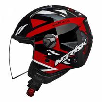 Capacete Aberto Norisk Orion Denver Preto Vermelho