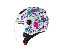 Capacete Aberto Norisk Orion Free Branco Roxo