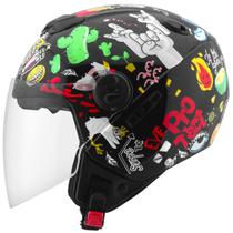 Capacete Aberto Para Moto Pro Tork New Atomic Universe Brilhante