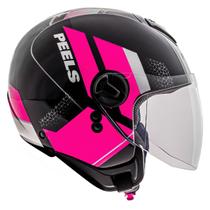 Capacete Aberto Peels Freeway Forever Preto e Pink