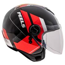 Capacete Aberto Peels Freeway Forever Preto e Vermelho