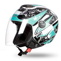 Capacete Aberto Pro Tork New Atomic For Girls Preto - Azul