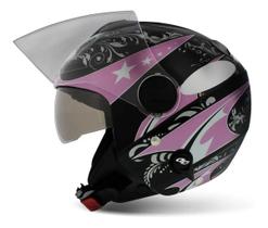 Capacete Aberto Pro Tork New Atomic For Girls Preto - Lilás