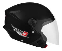 Capacete Aberto Pro Tork New Liberty 3, preto Fosco, viseira cristal, unissex, Inmetro