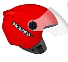 Capacete aberto spark jet solid vermelho tam.58