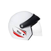 Capacete Aberto Wind V3 Visor Branco/Vermelho Taurus Tecno Tamanho 58 Capacete Aberto Wind V3 Visor Branco/Vermelho Taurus Tecno Tamanho 58